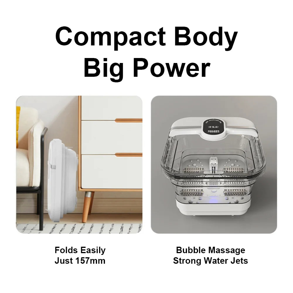 Electric Foot Bath — Portable Folding Massage Basin