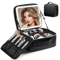 Travel Makeup Bag with LED Lighted Mirror