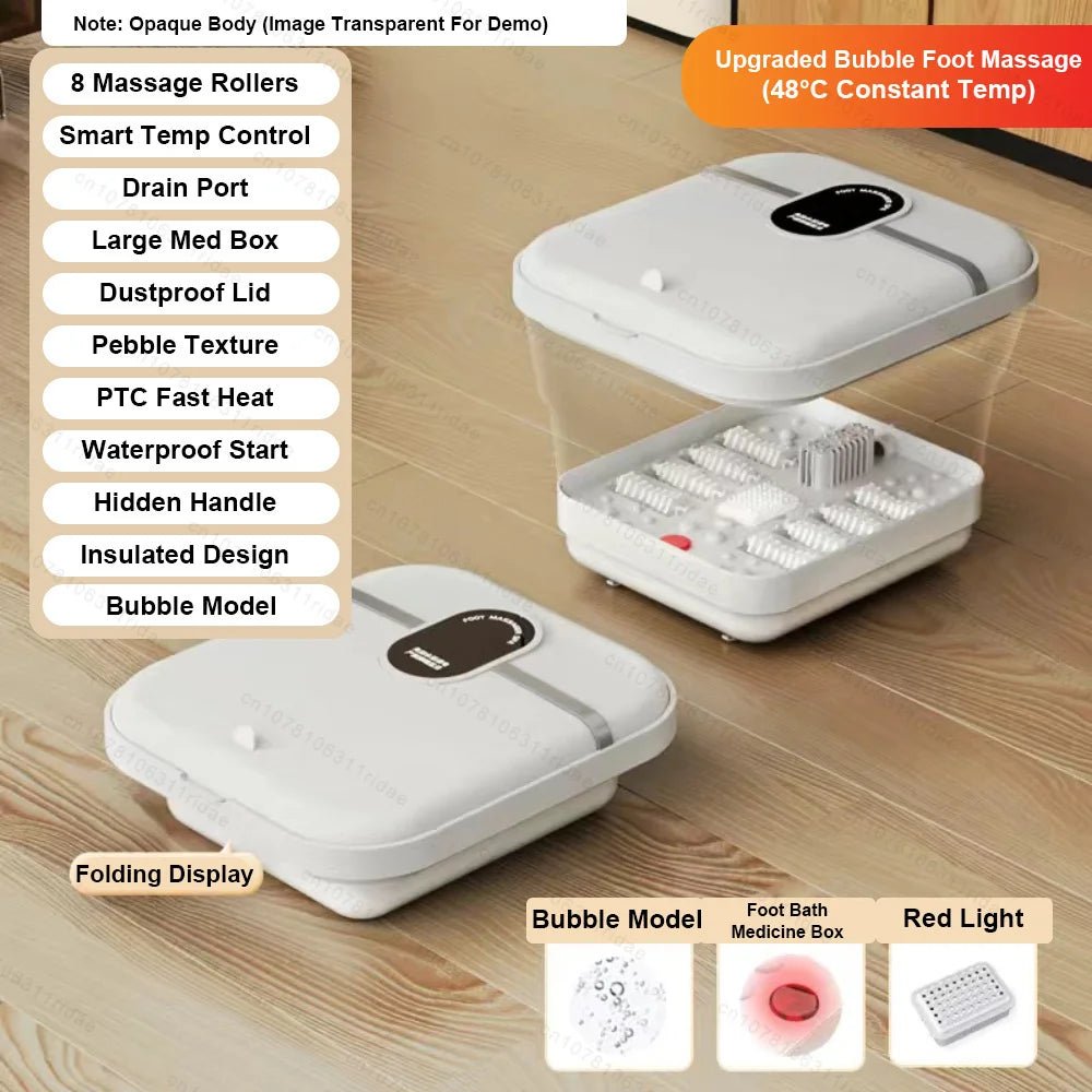 Electric Foot Bath — Portable Folding Massage Basin