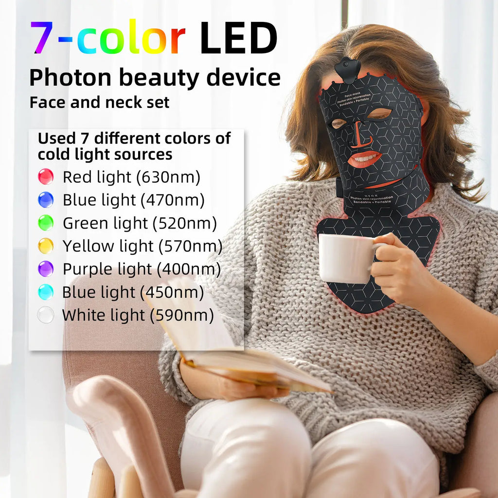 LED Light Therapy Facial Mask — 7-Color Skincare Mask
