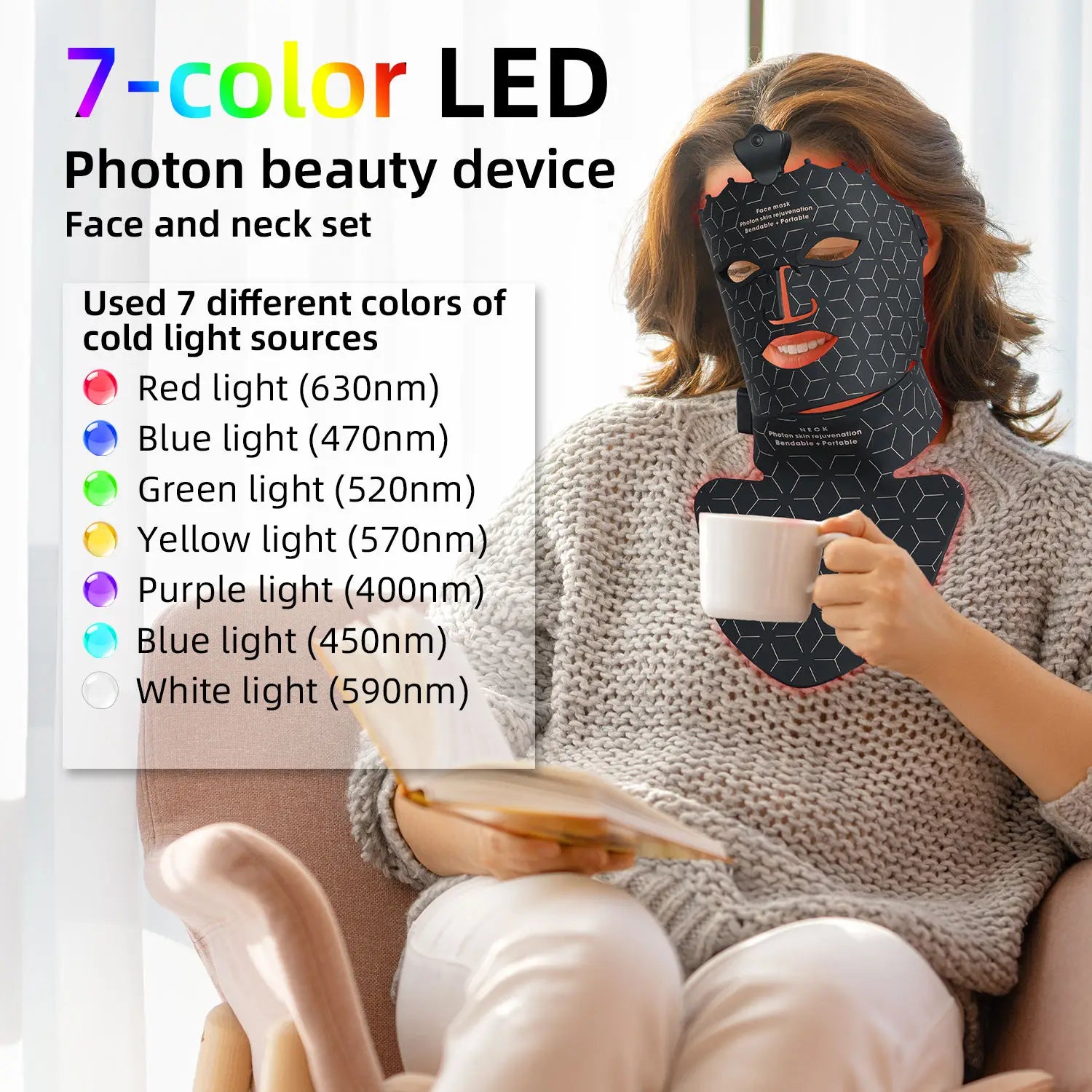 LED Light Therapy Facial Mask — 7-Color Skincare Mask